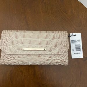Brahmin Soft Checkbook Wallet Blossom color a nude barely there pink. Very HTF